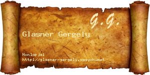 Glasner Gergely névjegykártya